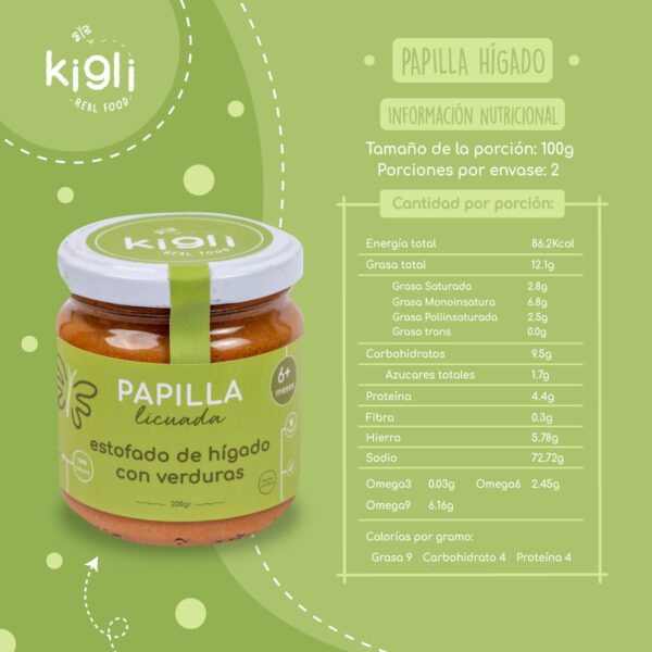 Papilla de estofado de hígado con verduras licuada - Imagen 2